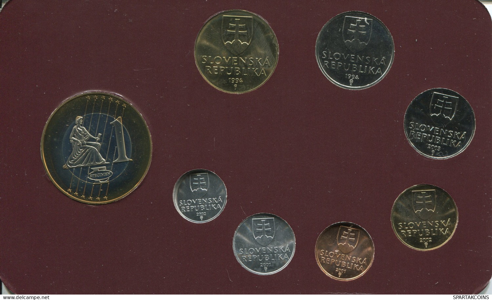 SLOVENSKA REPUBLIKA 1992-2004 Münze SET 7 Münze + MEDAL UNC #SET1253.13.D - Slovenia