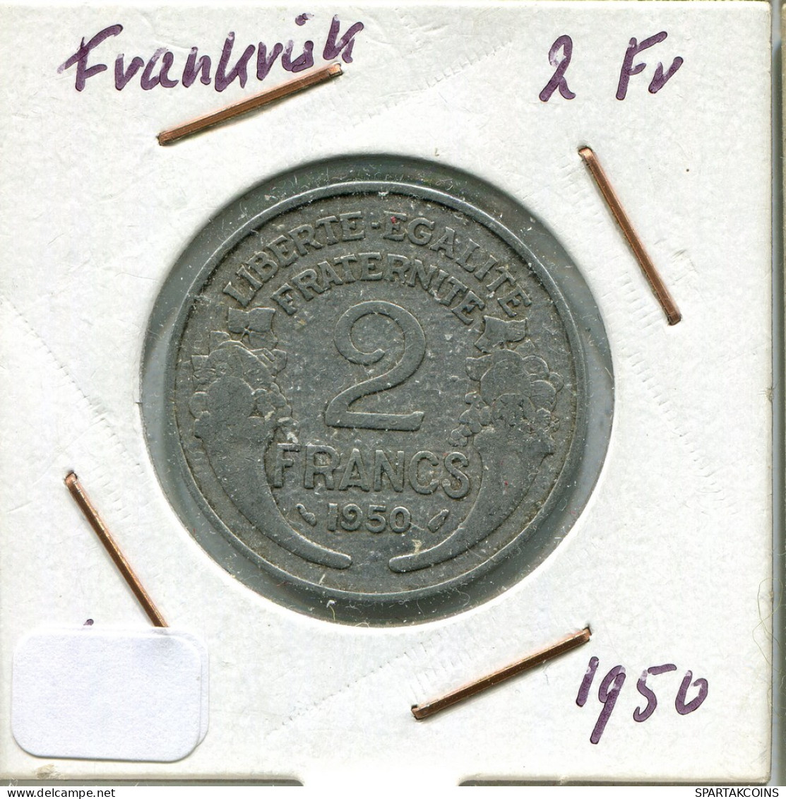 2 FRANCS 1950 FRANKREICH FRANCE Französisch Münze #AM605.D - 2 Francs