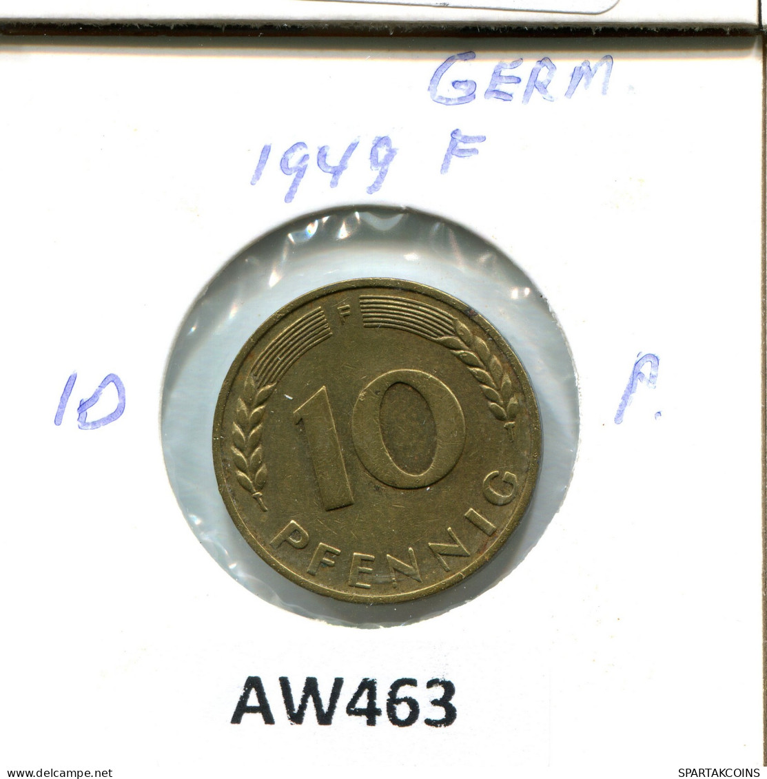 10 PFENNIG 1949 F DEUTSCHLAND Münze GERMANY #AW463.D - 10 Pfennig