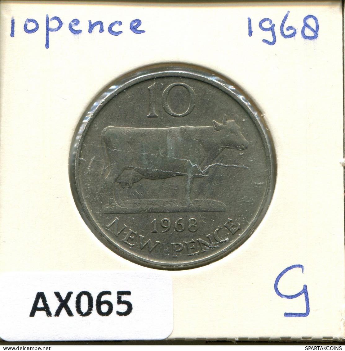 10 PENCE 1968 GUERNSEY Münze #AX065.D - Guernesey