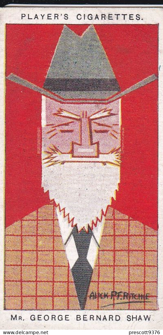 46 George Bernard Shaw  -  Straight Line Caricatures 1926 - Players Cigarette Card - - Player's