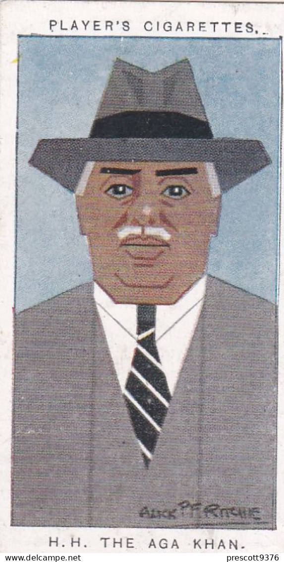 1 HH The Aga Khan -  Straight Line Caricatures 1926 - Players Cigarette Card - - Player's