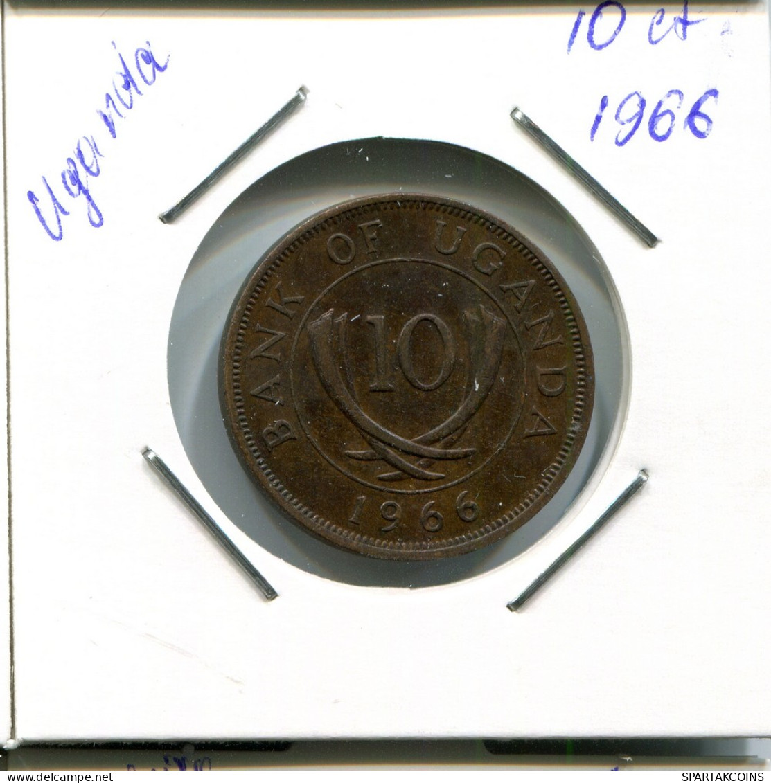 10 CENTS 1966 UGANDA Münze #AN698.D - Oeganda