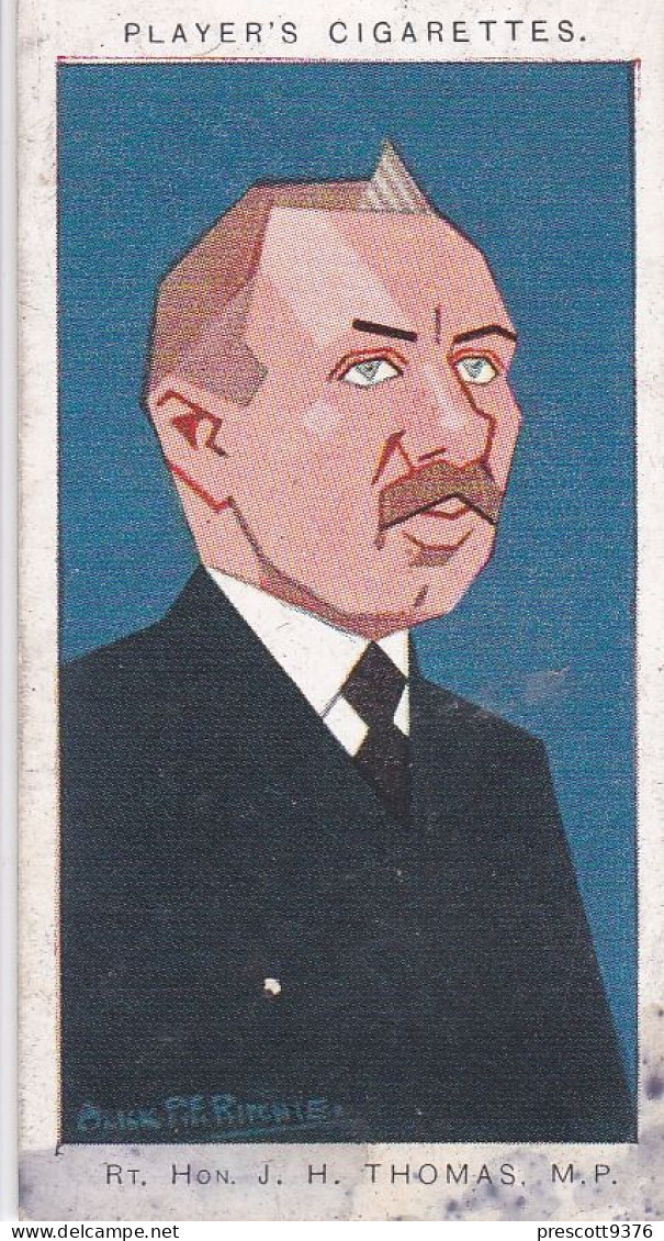 47 Rt Hon JH Thomas MP -  Straight Line Caricatures 1926 - Players Cigarette Card - Player's