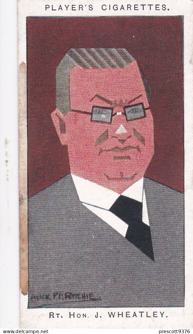 48 Rt Hon John Wheatley MP  -   Straight Line Caricatures 1926 - Players Cigarette Card - Player's