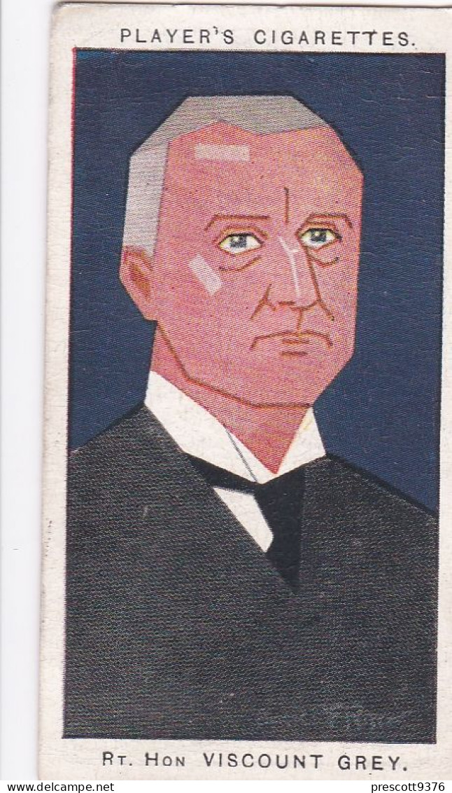 24 Rt Hon Viscount Grey  -   Straight Line Caricatures 1926 - Players Cigarette Card - Player's