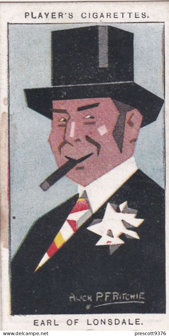 39 Earl Of Lonsdale -   Straight Line Caricatures 1926 - Players Cigarette Card - Player's