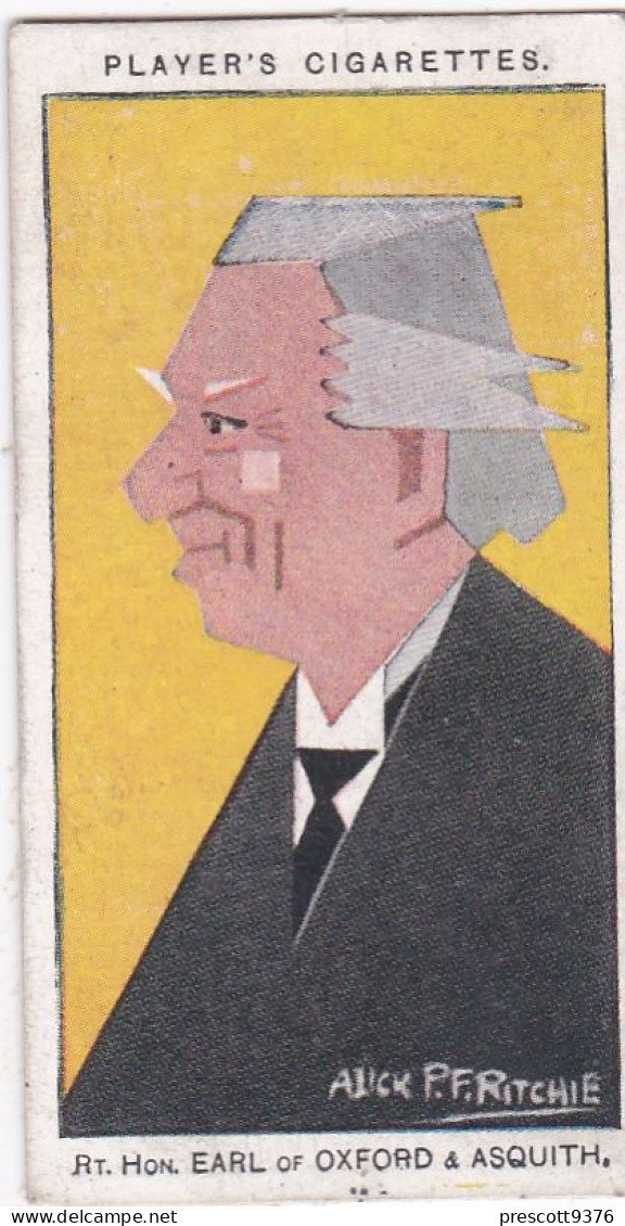 44 Earl Of Oxford -   Straight Line Caricatures 1926 - Players Cigarette Card - Player's