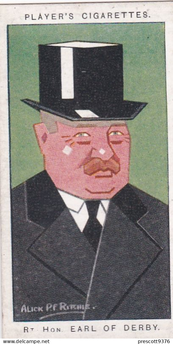 18 Earl Of Derby -   Straight Line Caricatures 1926 - Players Cigarette Card - Player's