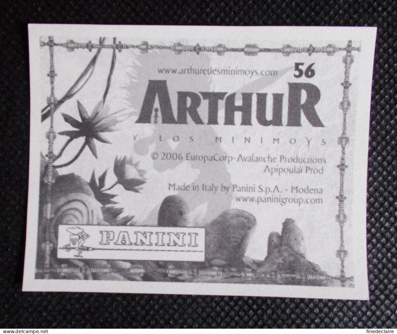 Vignette Autocollante Panini - Arthur Et Les Minimoys - Arthur Y Los Minimoys - N° 56 - Spanish Edition