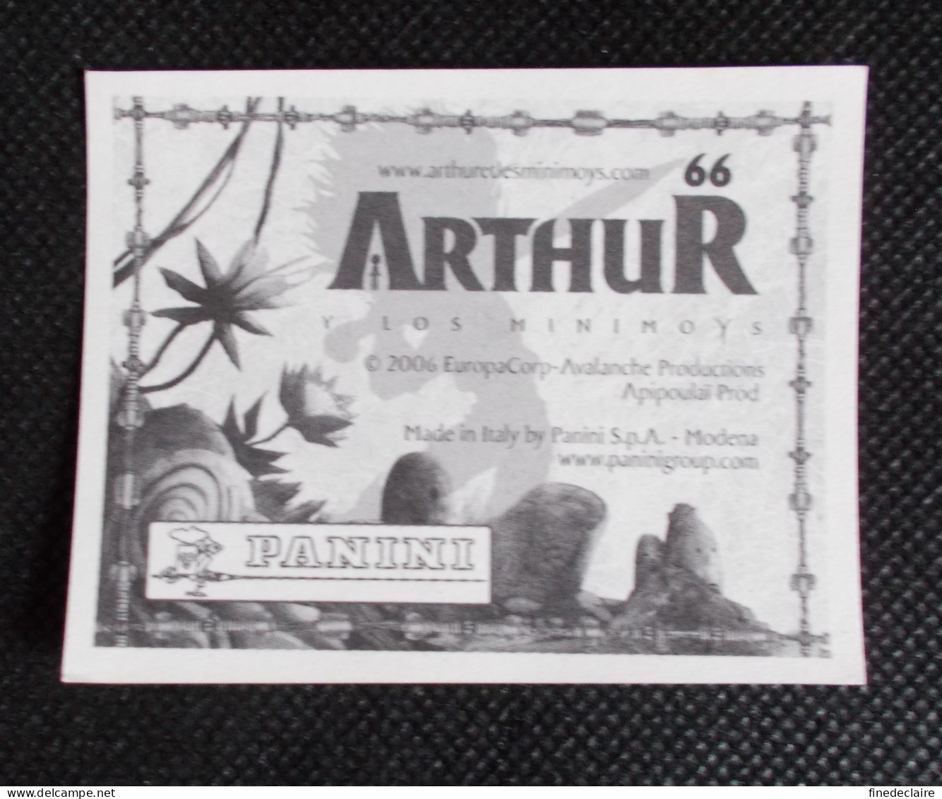 Vignette Autocollante Panini - Arthur Et Les Minimoys - Arthur Y Los Minimoys - N° 66 - Spanish Edition