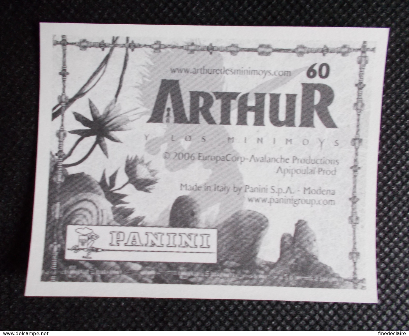 Vignette Autocollante Panini - Arthur Et Les Minimoys - Arthur Y Los Minimoys - N° 60 - Spanish Edition