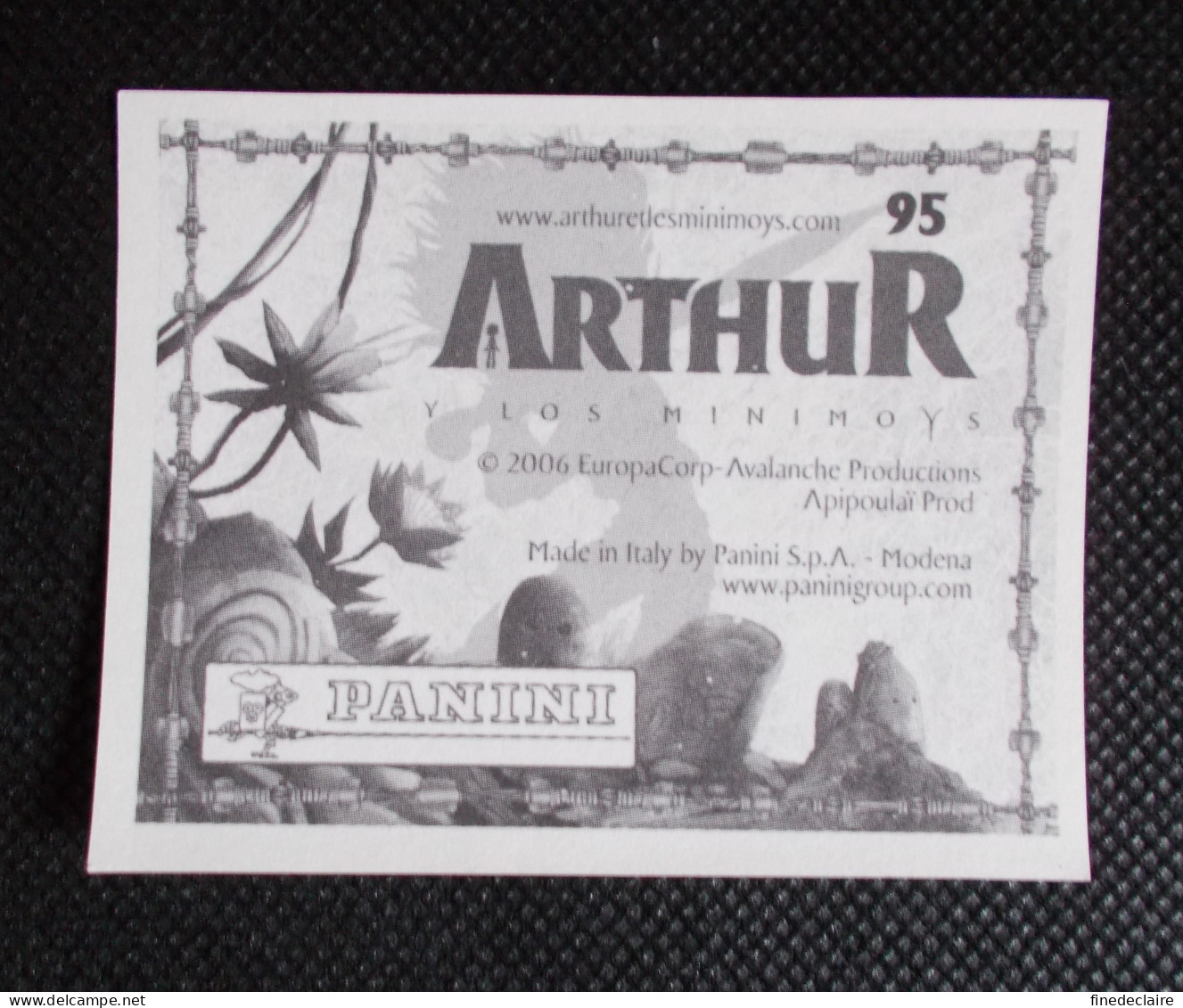 Vignette Autocollante Panini - Arthur Et Les Minimoys - Arthur Y Los Minimoys - N° 95 - Edition Espagnole