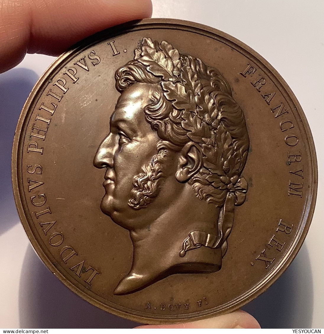 Médaille Cuivre Antoine Bovy 1834 Peinture D’Espagne Louvre (medal Schweiz Genéve Genf France Louis Philippe I Art - Autres & Non Classés