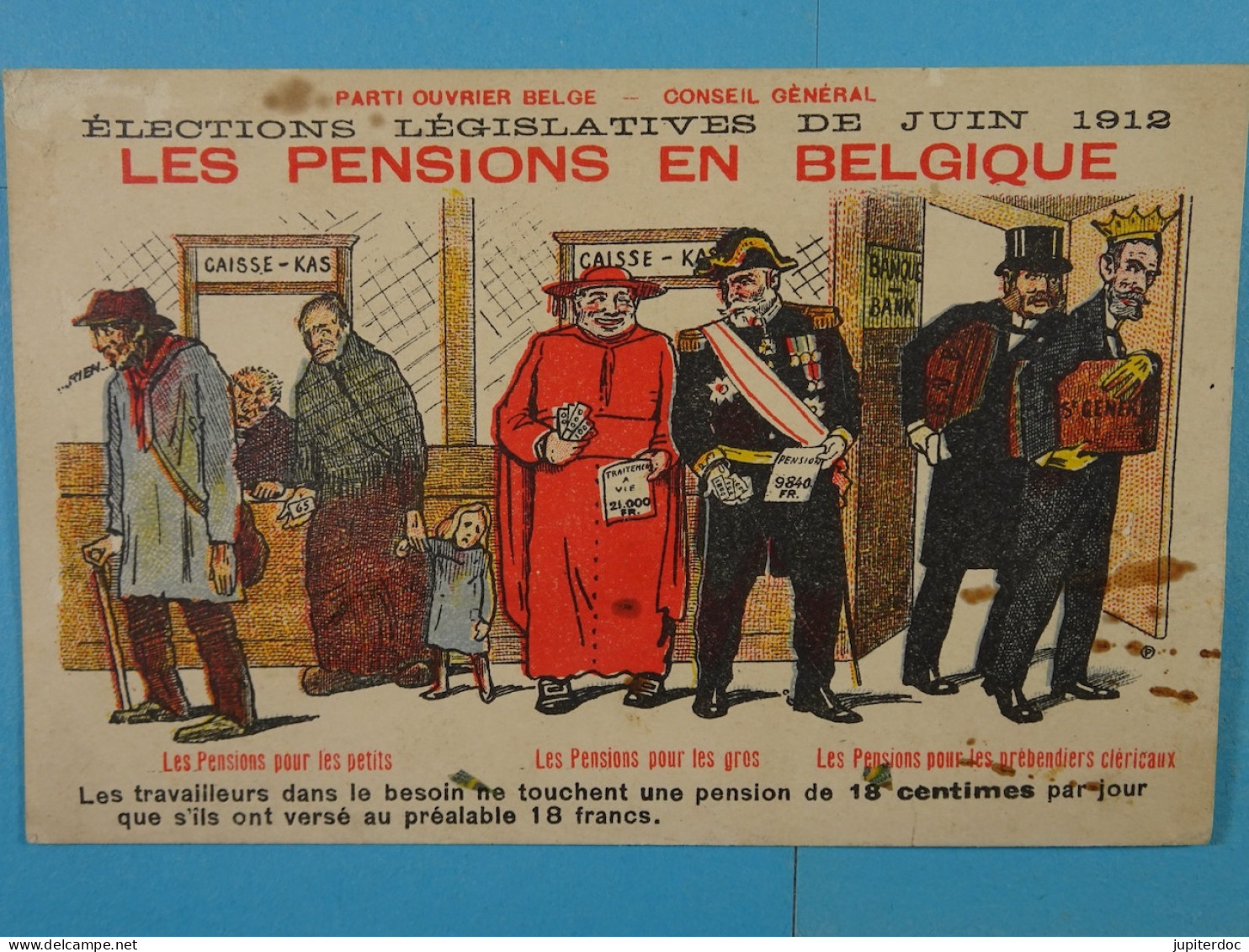 Elections Législatives De Juin 1912 Les Pensions En Belgique - Political Parties & Elections