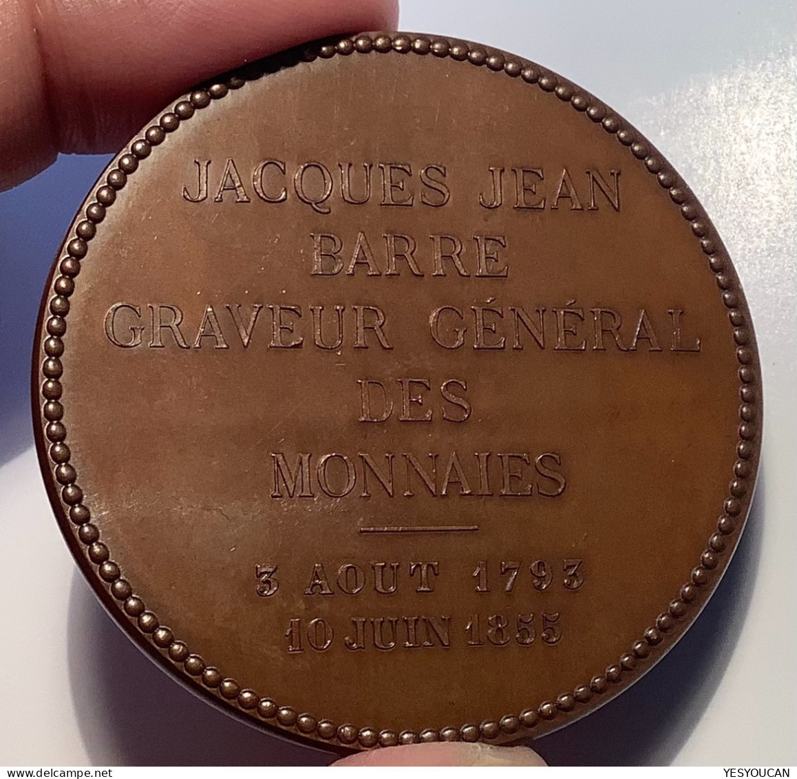 Médaille SPL+Second Empire: JACQUES JEAN BARRE GRAVEUR DES MONNAIES 1793-1855 Par Auguste Et Albert Barre  (France Medal - Altri & Non Classificati