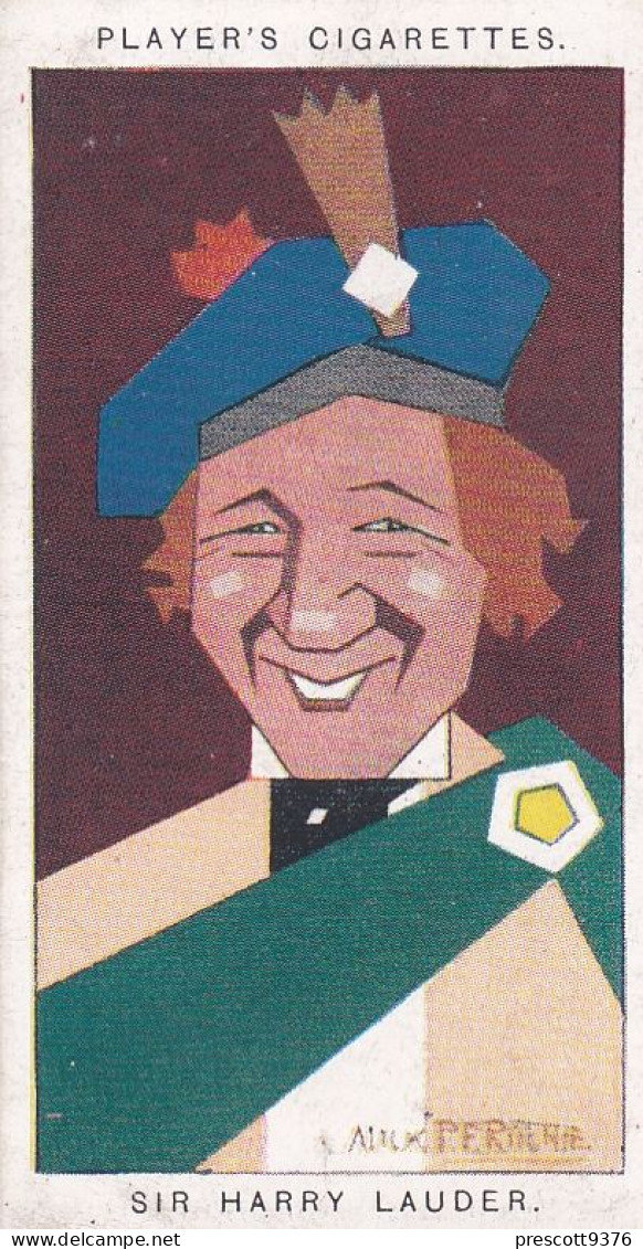 35 Sir Harry Lauder -   Straight Line Caricatures 1926 - Players Cigarette Card - Player's