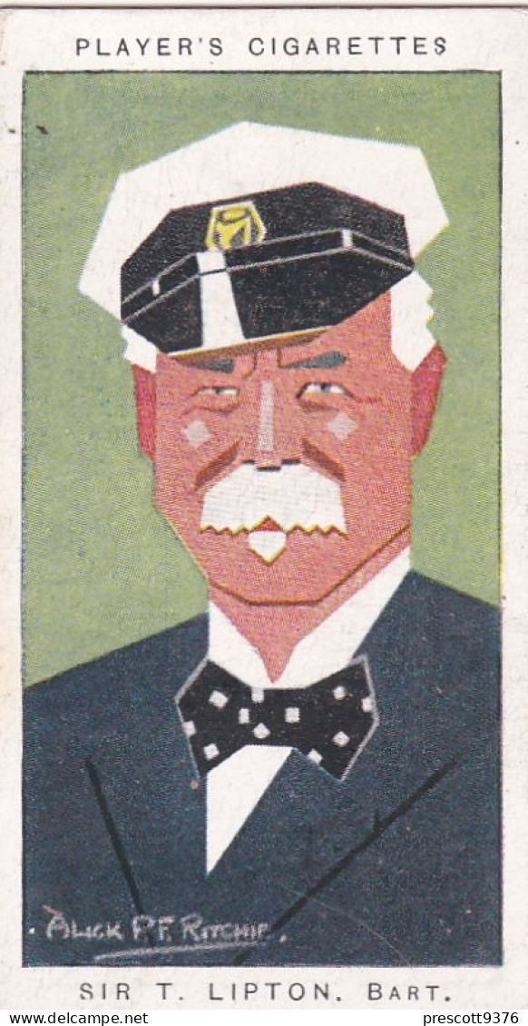 36 Sir Thomas Lipton -   Straight Line Caricatures 1926 - Players Cigarette Card - Player's
