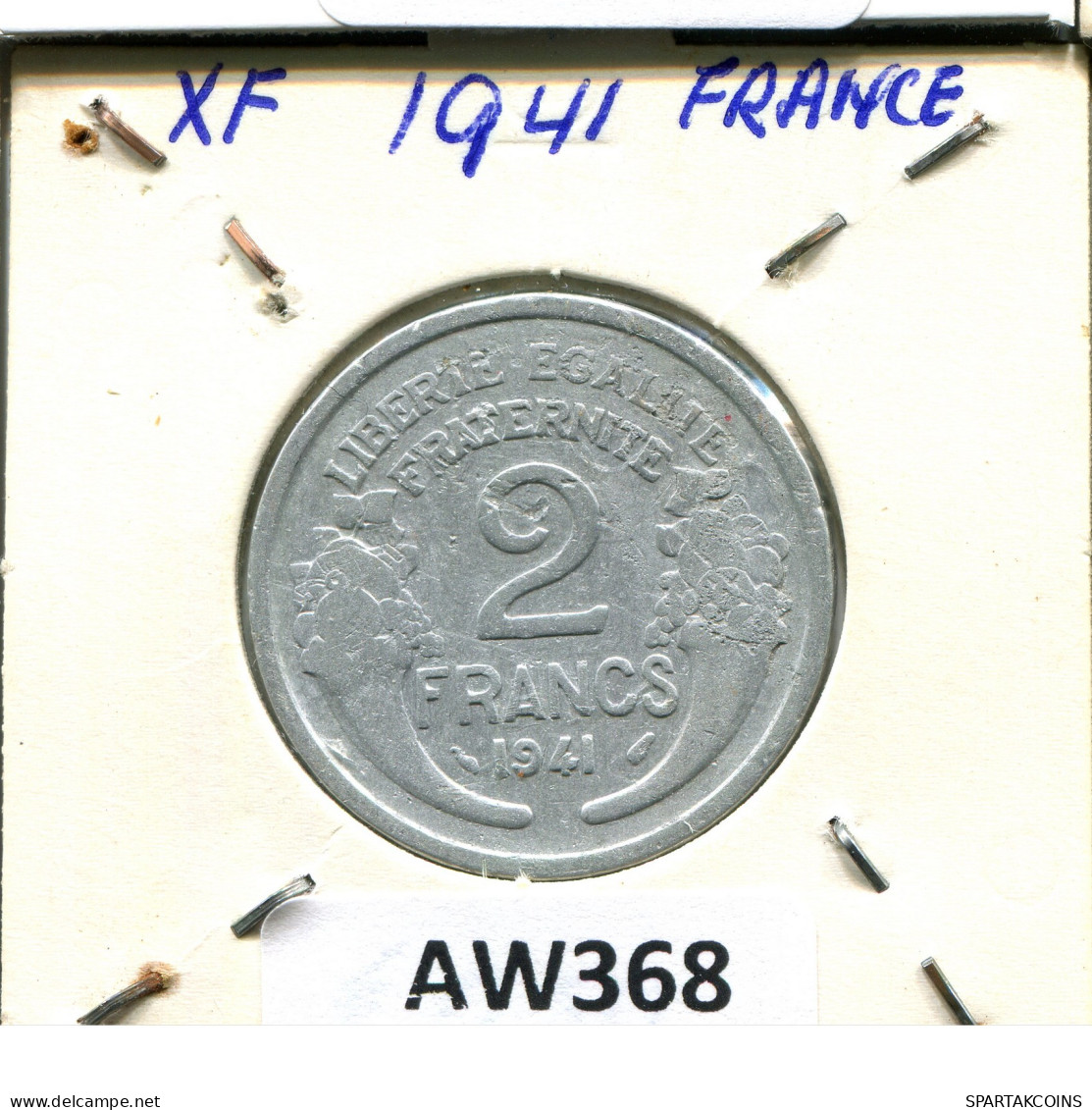 2 FRANCS 1941 FRANCE Pièce #AW368.F - 2 Francs