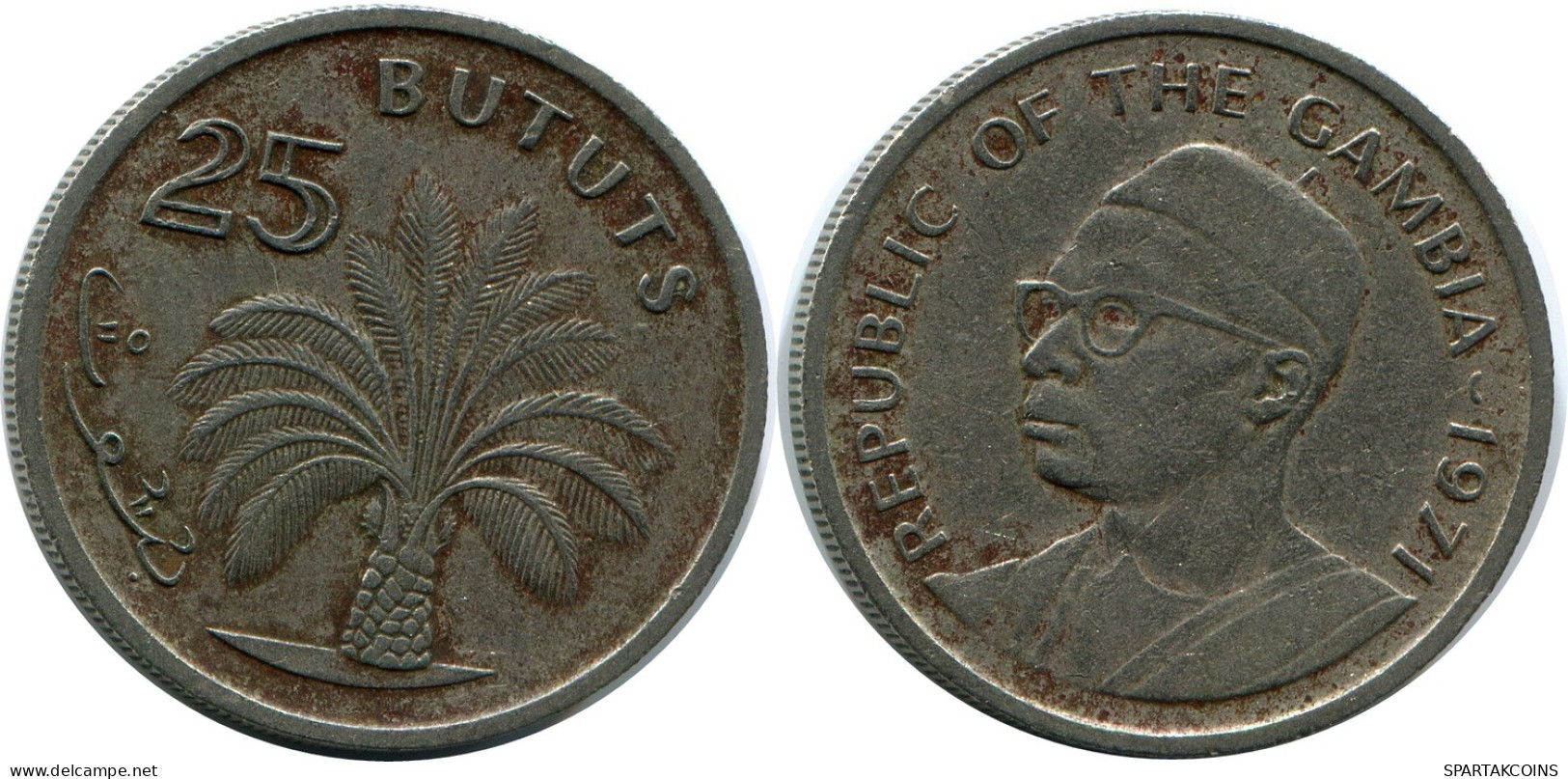25 BUTUTS 1971 GAMBIA Coin #AP889.U - Gambia
