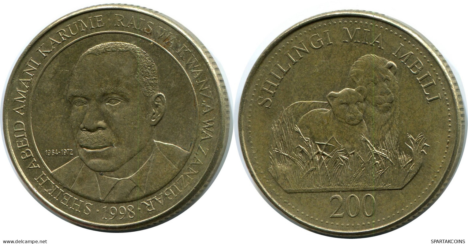 200 SHILLINGI 1998 TANZANIA Coin #AP950.U - Tanzania