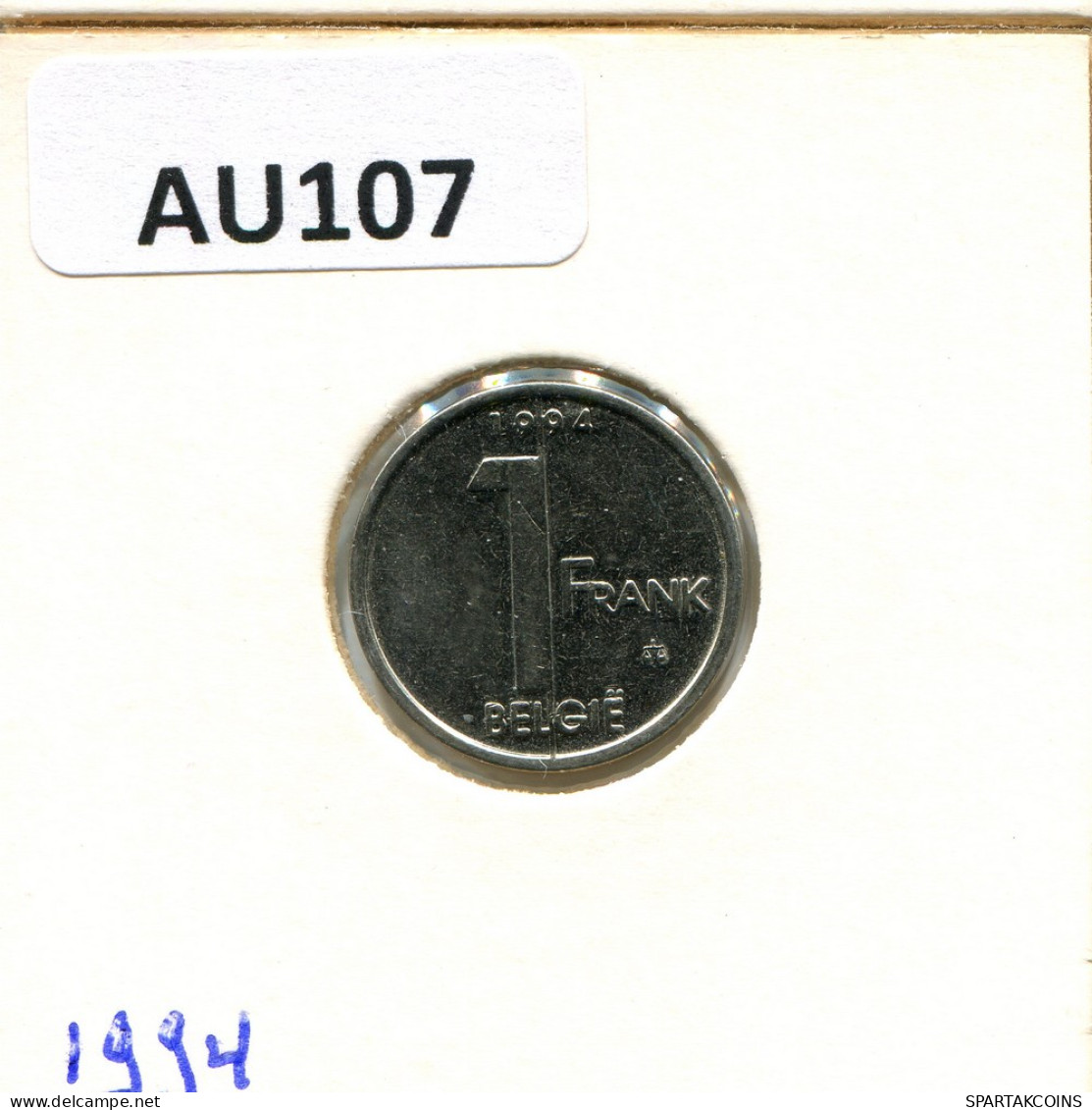 1 FRANC 1994 DUTCH Text BELGIUM Coin #AU107.U - 1 Franc