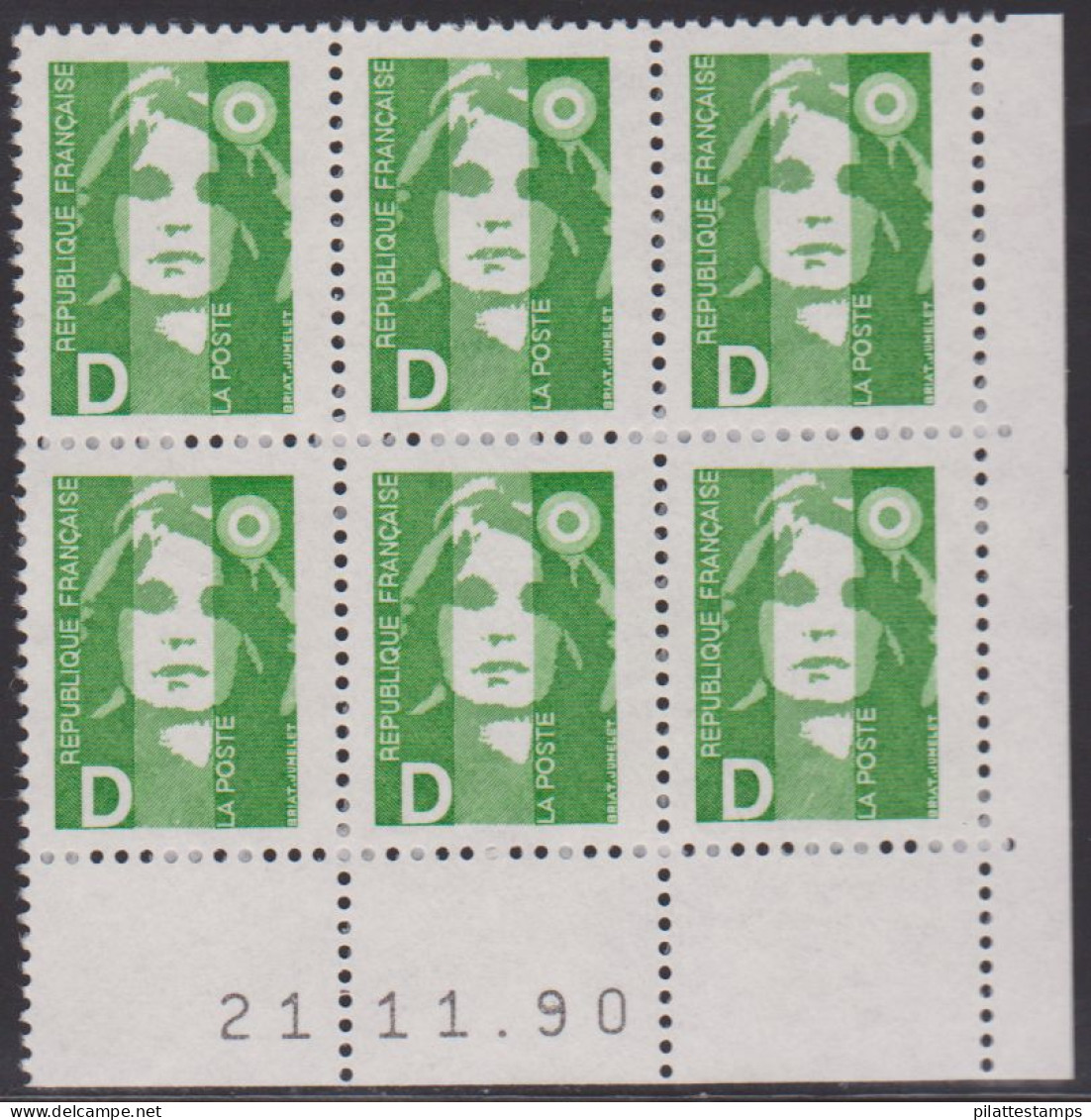 FRANCE N° 2711** TD6 MARIANNE DE BRIAT COIN DATE 21/11/90 - 1990-1999