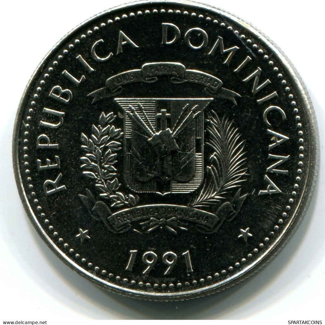 25 CENTAVOS 1991 REPUBLICA DOMINICANA UNC Coin #W11134.U - Dominicaanse Republiek