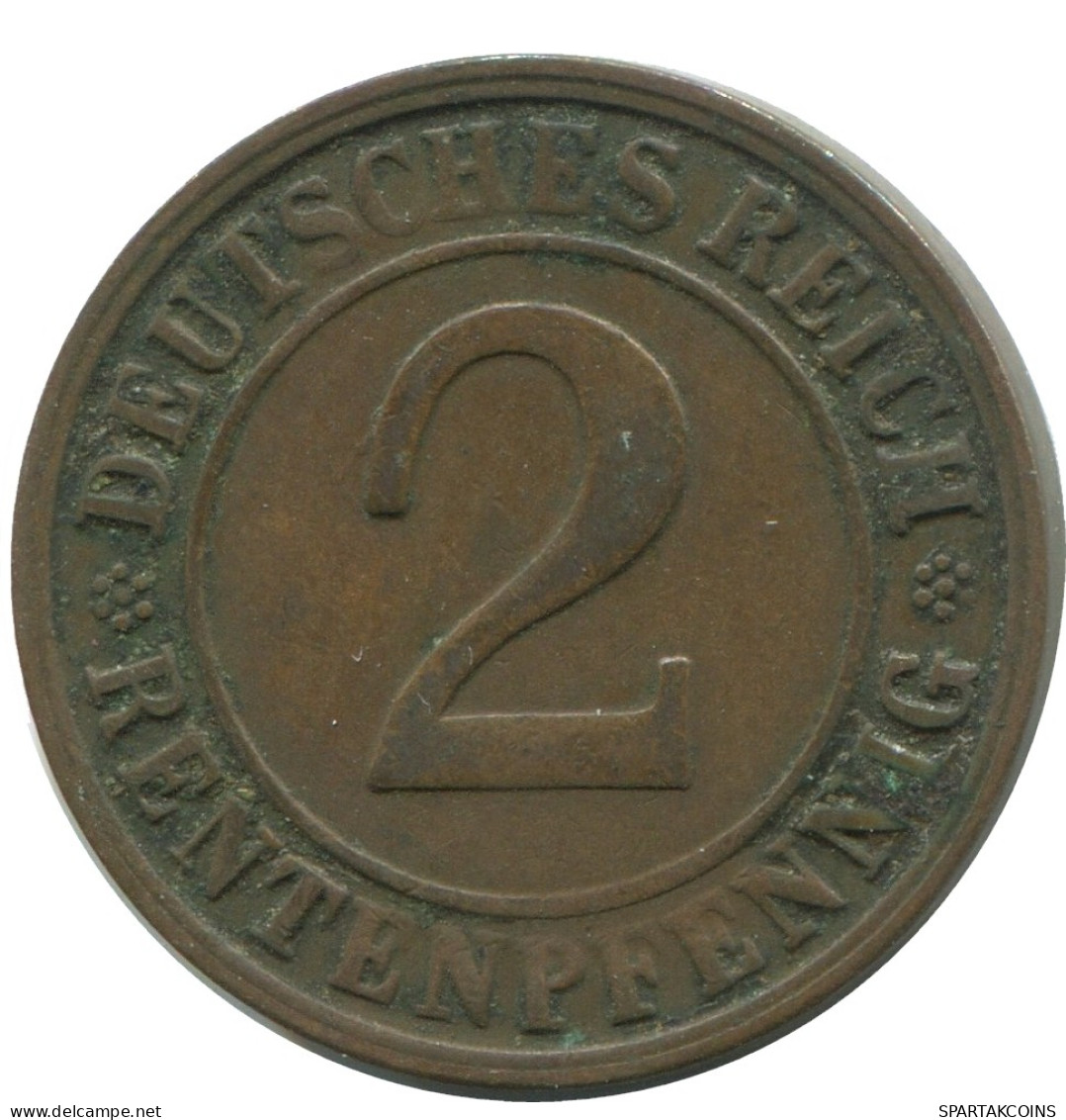 2 RENTENPFENNIG 1923 D GERMANY Coin #AE272.U - 2 Renten- & 2 Reichspfennig