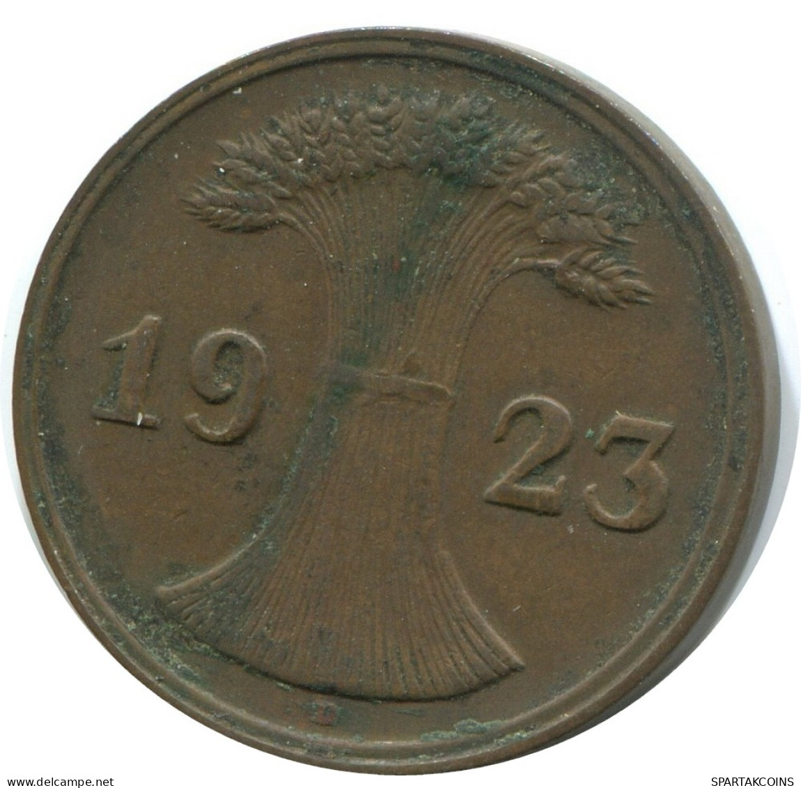 2 RENTENPFENNIG 1923 D GERMANY Coin #AE272.U - 2 Renten- & 2 Reichspfennig