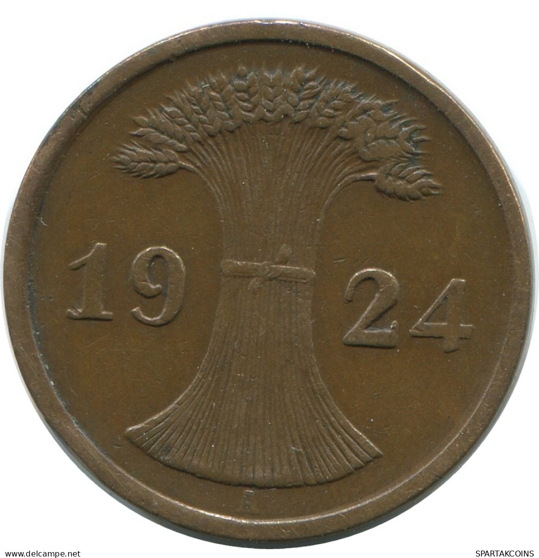 2 RENTENPFENNIG 1924 A GERMANY Coin #AD486.9.U - 2 Rentenpfennig & 2 Reichspfennig