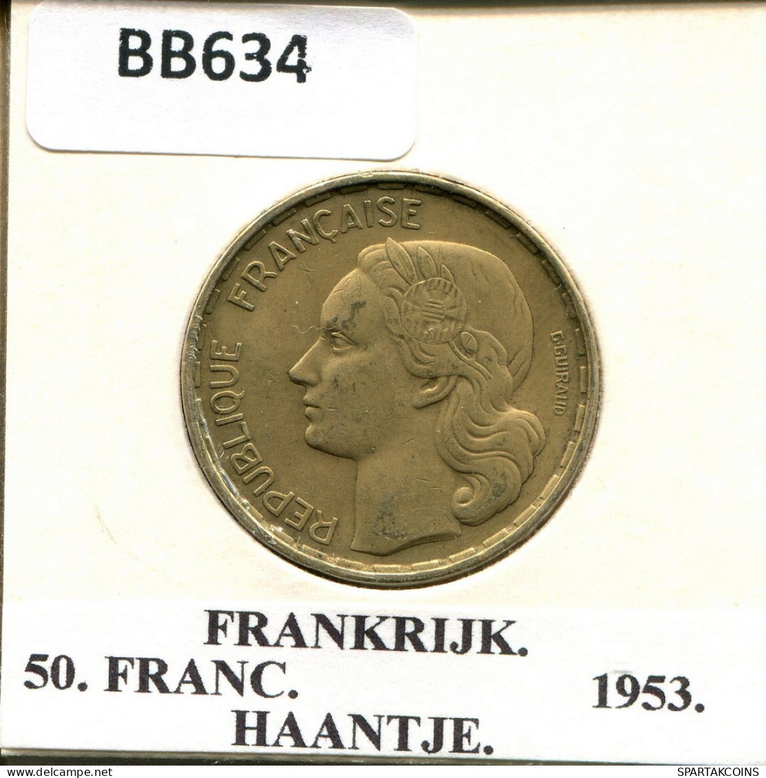 50 FRANCS 1953 FRANCE Coin #BB634 - 50 Francs