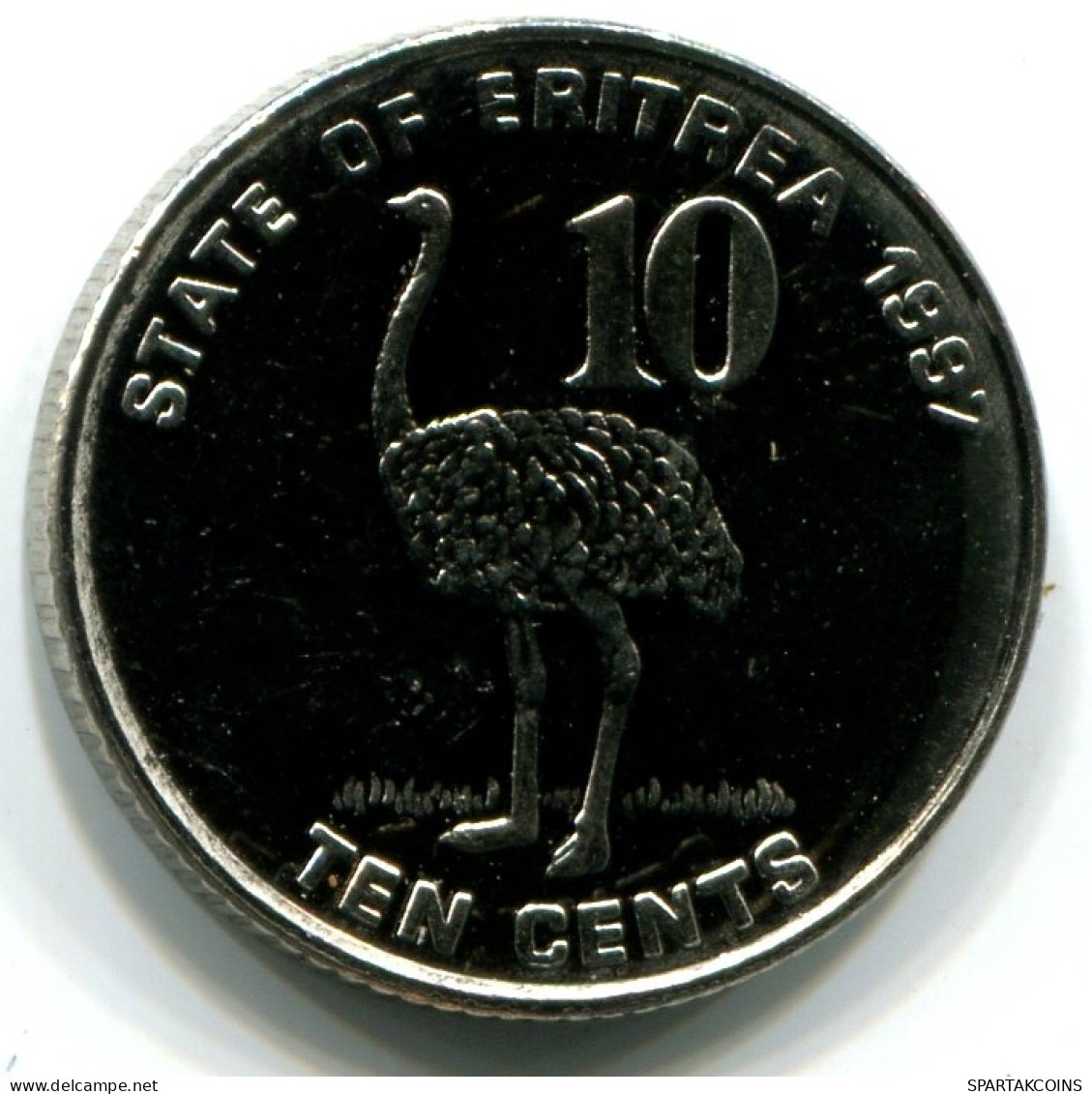 10 CENTS 1997 ERITREA UNC Bird Ostrich Coin #W11234.U - Erythrée