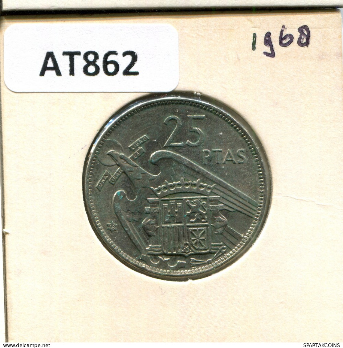 25 PESETAS 1968 SPAIN Coin #AT862.U - 25 Pesetas