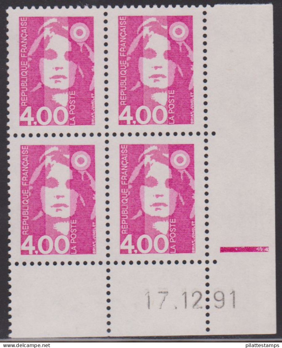 FRANCE N° 2717** MARIANNE DE BRIAT COIN DATE 17/12/91 - 1990-1999