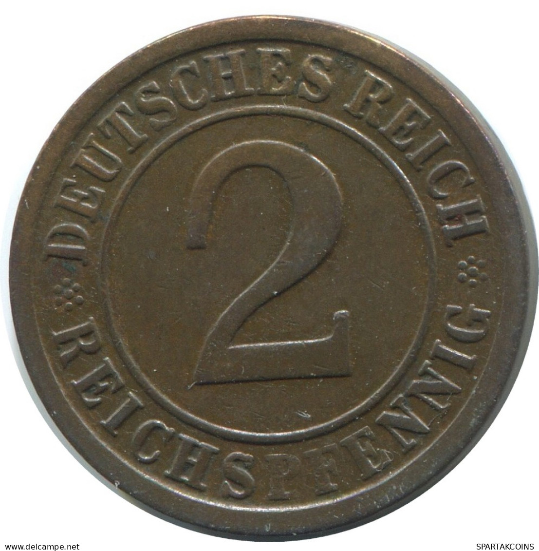 2 REICHSPFENNIG 1925 A GERMANY Coin #AE281.U - 2 Renten- & 2 Reichspfennig