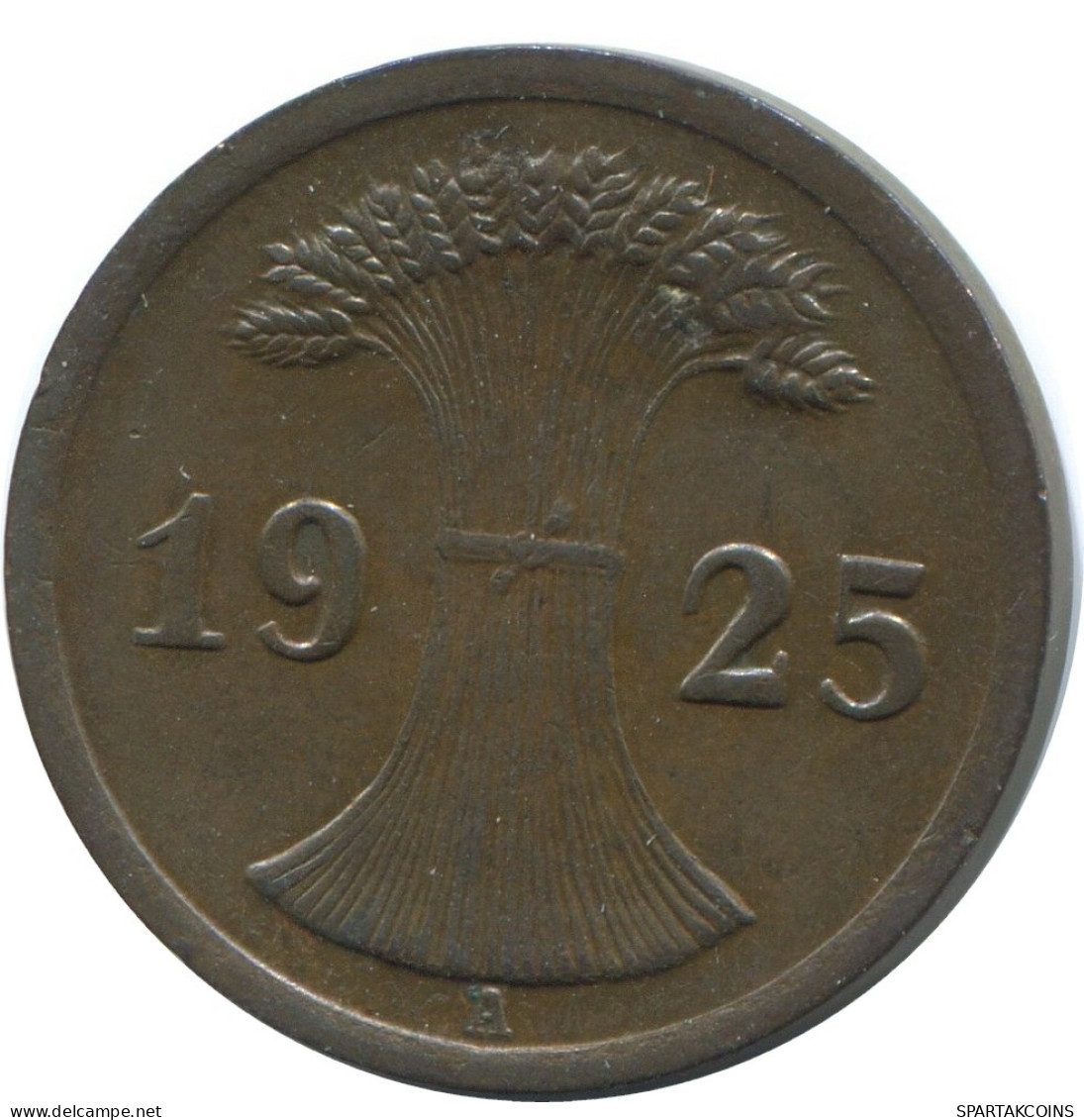 2 REICHSPFENNIG 1925 A GERMANY Coin #AE281.U - 2 Renten- & 2 Reichspfennig