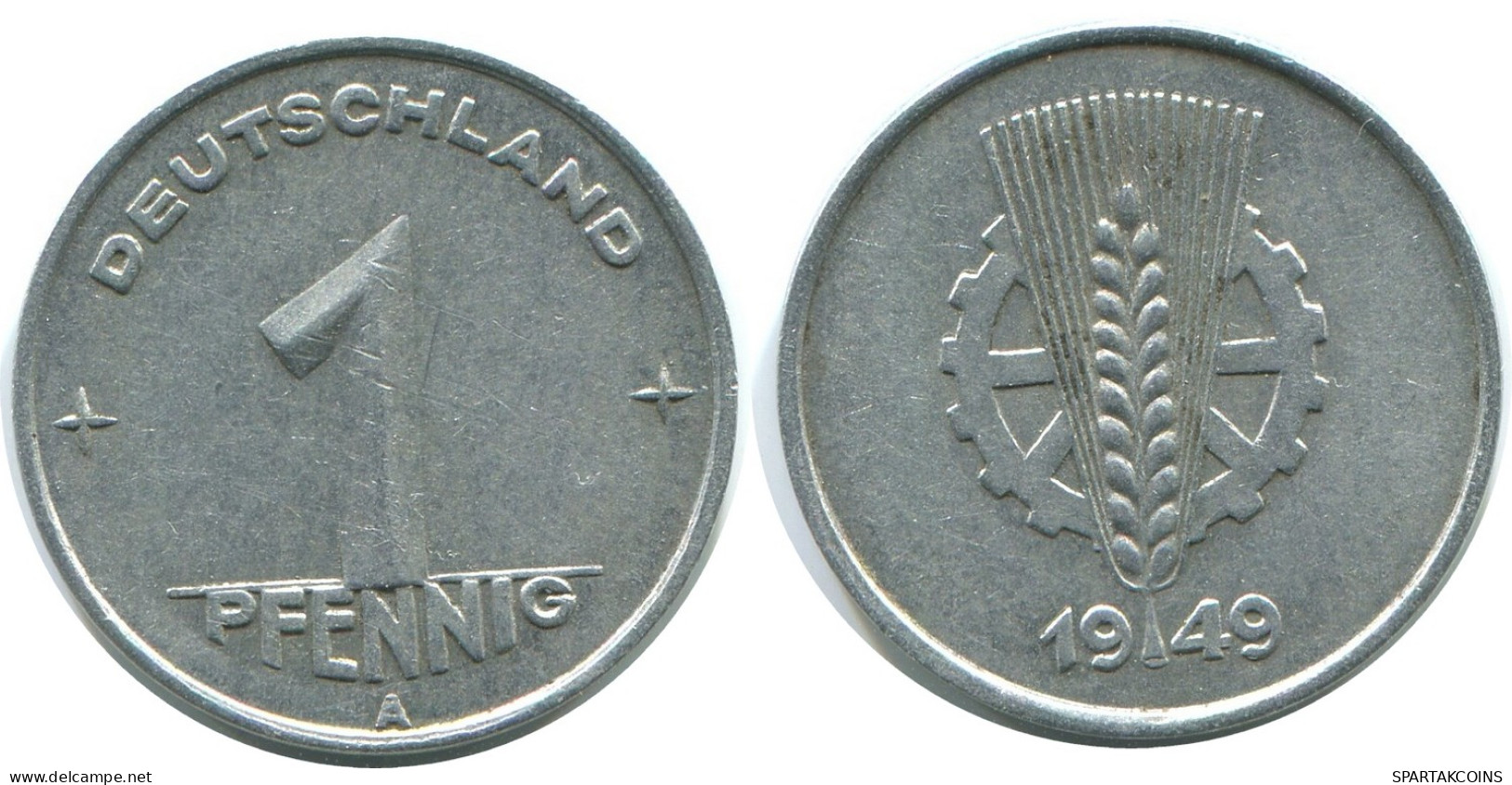 1 PFENNIG 1949 A DDR EAST GERMANY Coin #AE035.U - 1 Pfennig