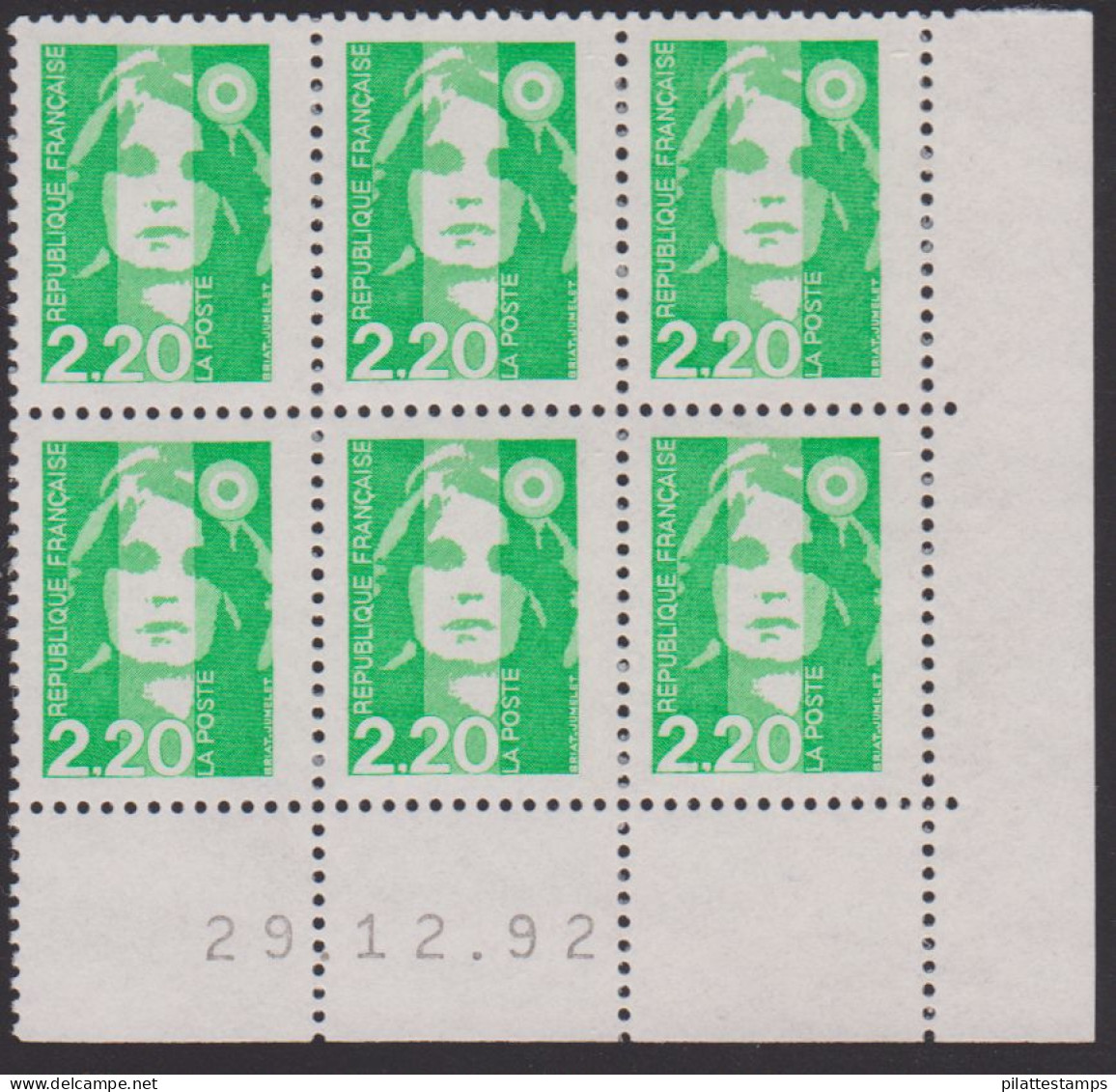 FRANCE N° 2790** MARIANNE DE BRIAT COIN DATE 29/12/92 - 1990-1999