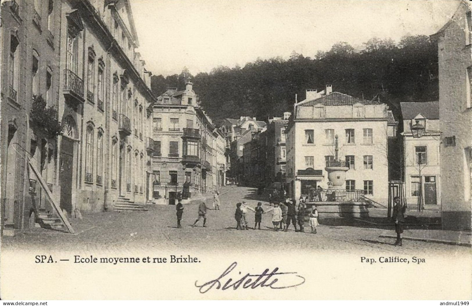 SPA - Ecole Moyenne Et Rue Brixhe - Oblitération De 1906 - Spa