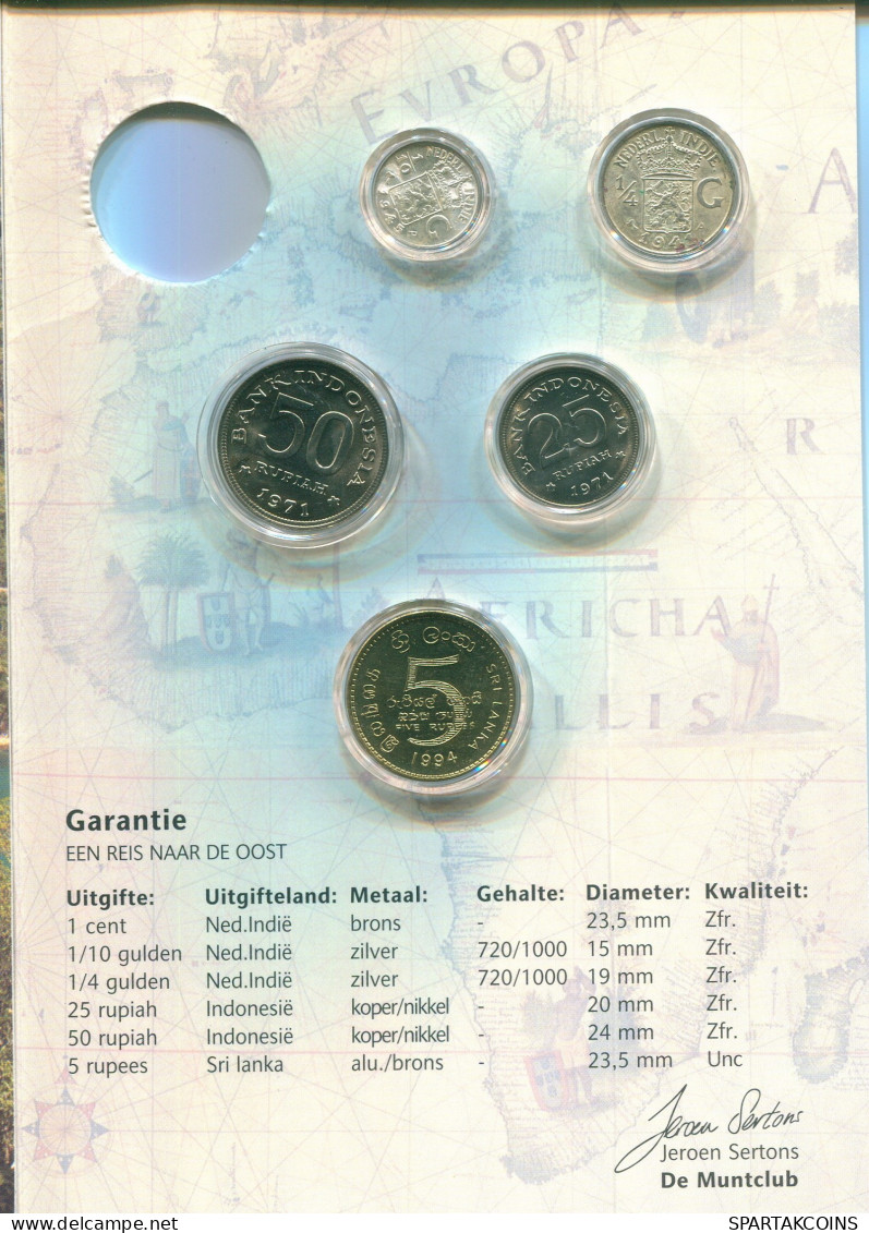 NEERLANDÉS NETHERLANDS COLONIAL SET 5 Moneda PLATA #SET1085.7.E - Jahressets & Polierte Platten