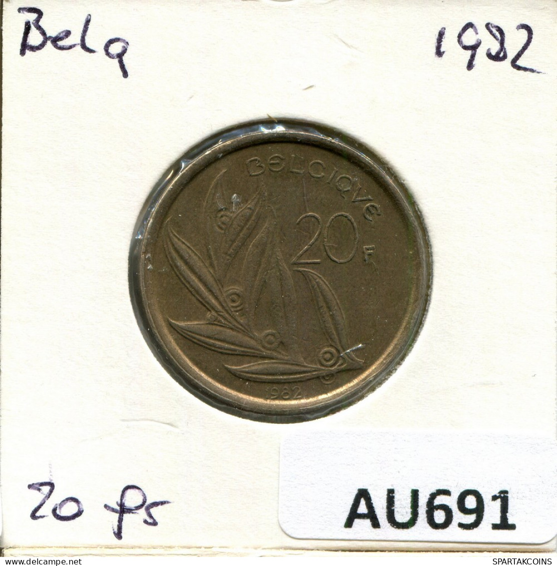 20 FRANCS 1982 FRENCH Text BÉLGICA BELGIUM Moneda #AU691.E - 20 Francs