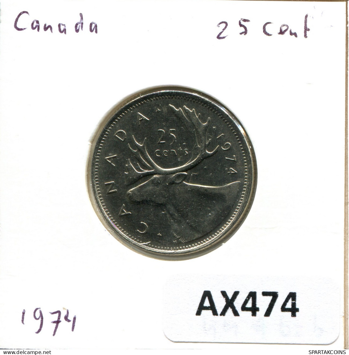 25 CENTS 1974 CANADA Moneda #AX474.E - Canada