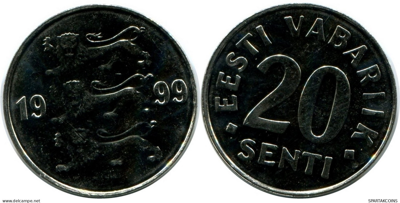 20 SENTI 1999 ESTONIE ESTONIA UNC Pièce #M10347.F - Estonia