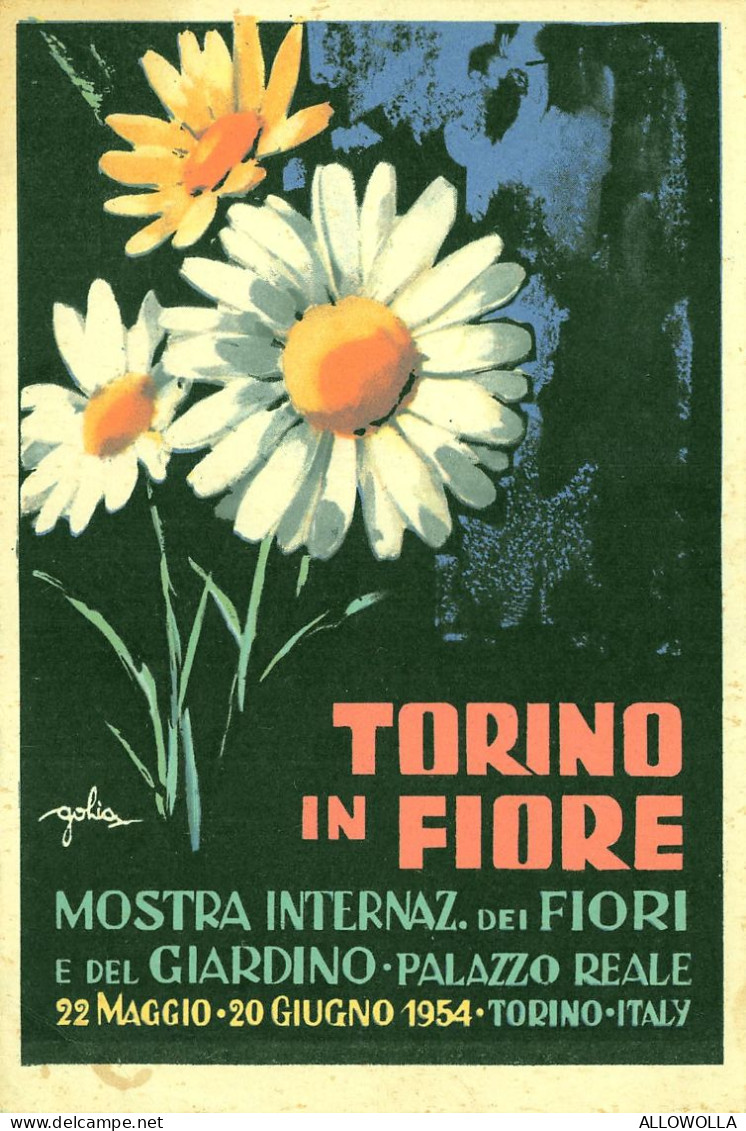 20183 " TORINO IN FIORE-MOSTRA INTERN. DEI FIORI E DEL GIARDINO-1954 " -VERA FOTO -CART. POSTALE NON SPEDITA - Manifestazioni