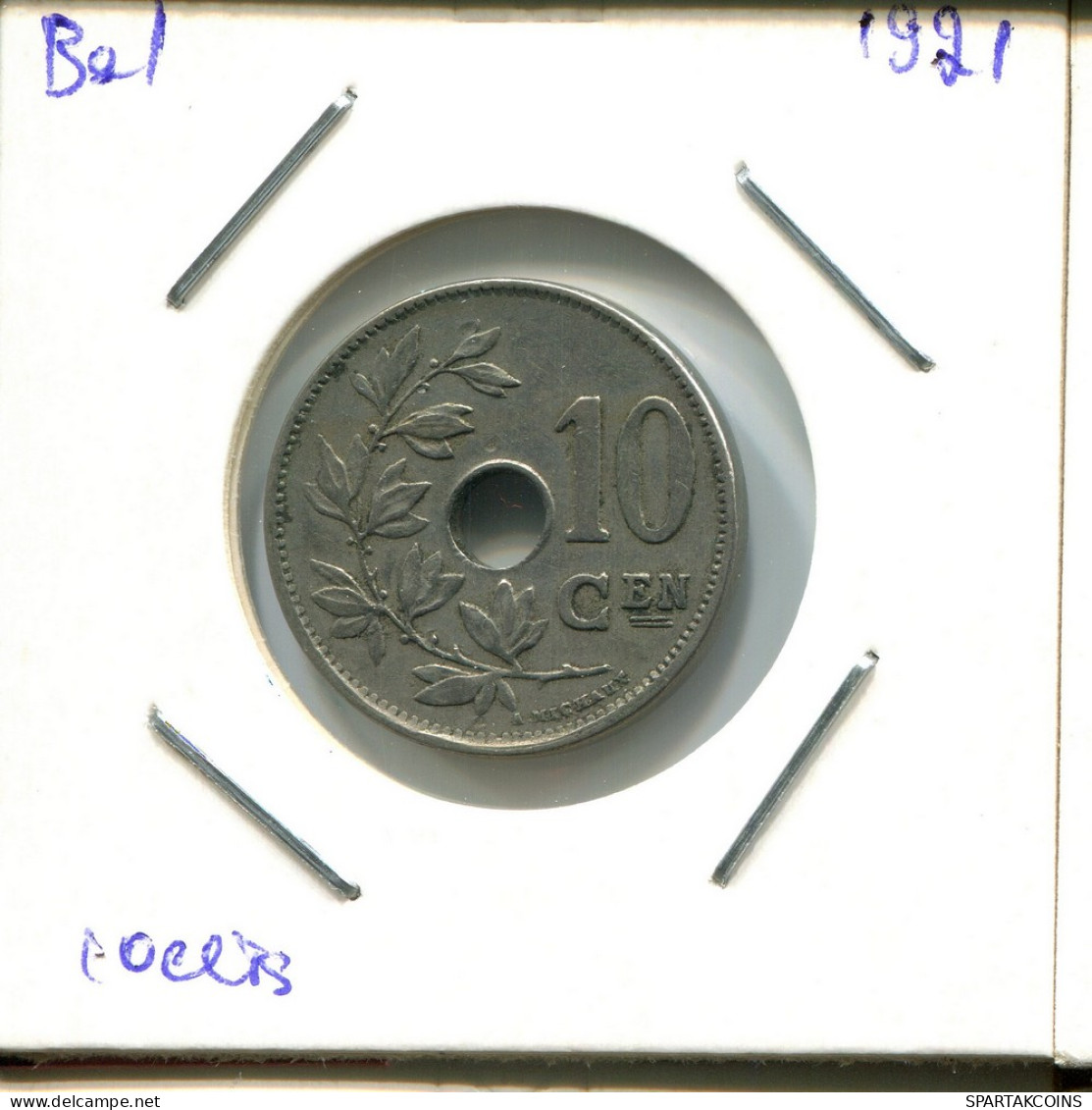 10 CENTIMES 1921 BELGIQUE BELGIUM Pièce #AU601.F - 10 Cent