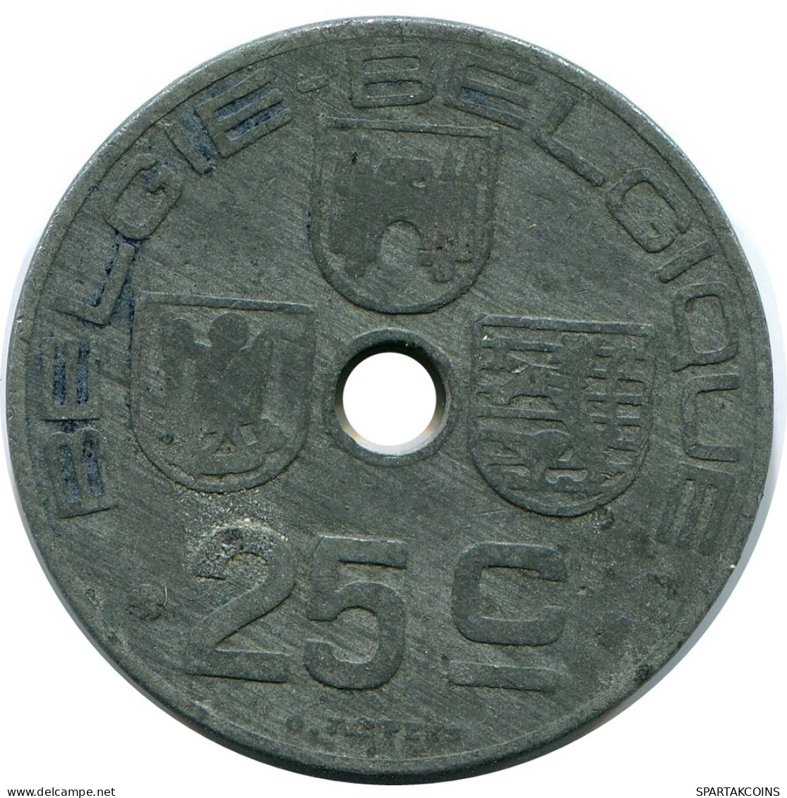 25 CENTIMES 1944 FRENCH Text BELGIQUE BELGIUM Pièce #BA422.F - 25 Cent