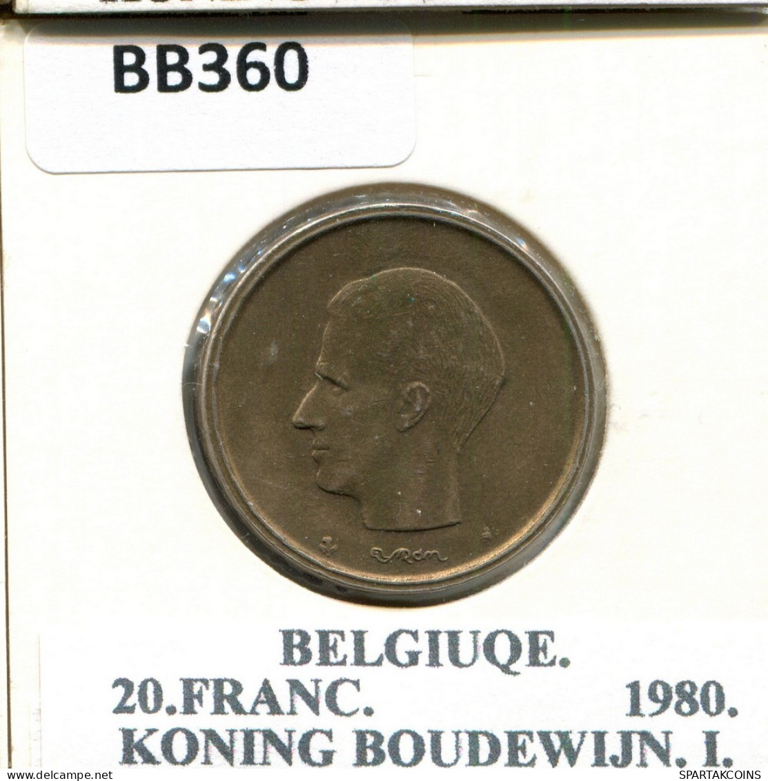20 FRANCS 1980 FRENCH Text BELGIQUE BELGIUM Pièce #BB360.F - 20 Francs