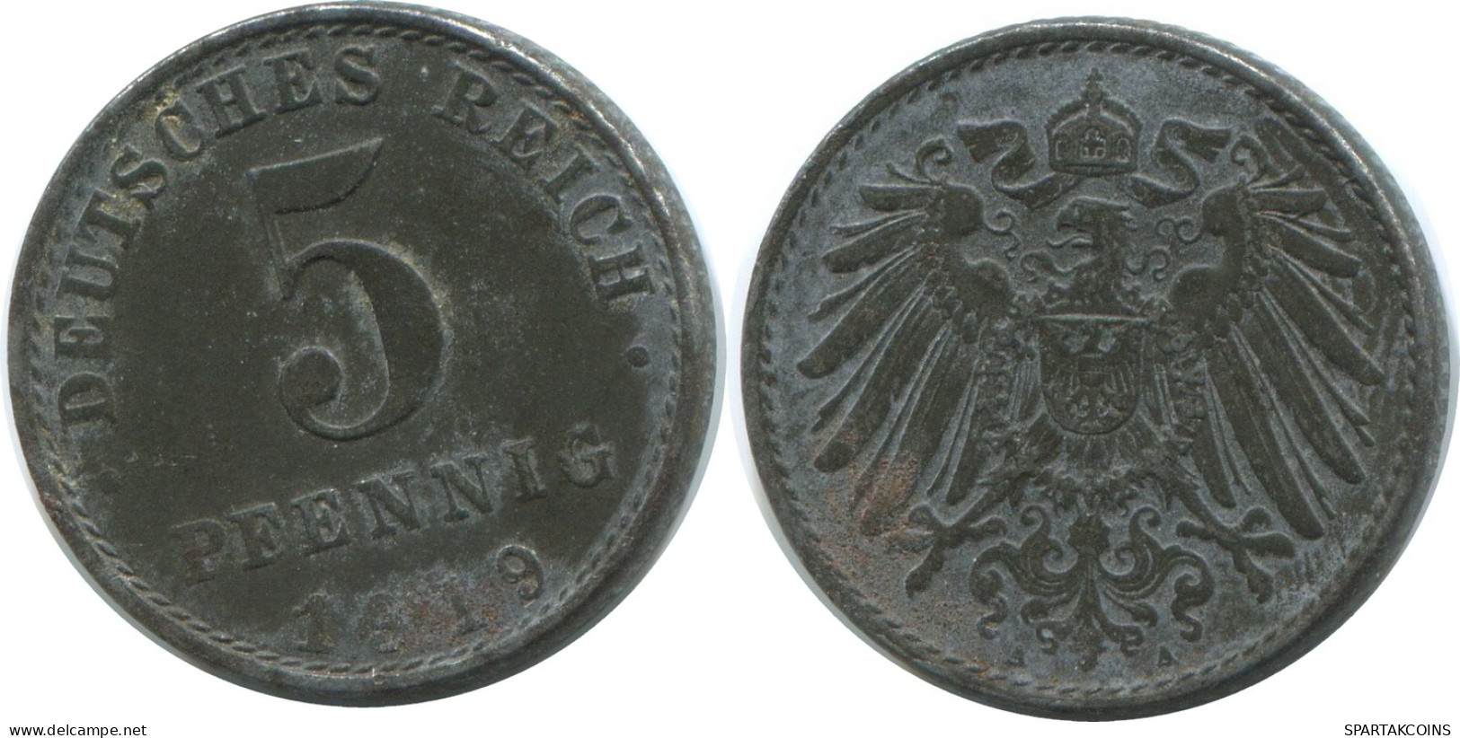 5 PFENNIG 1919 A ALLEMAGNE Pièce GERMANY #AE650.F - 5 Rentenpfennig & 5 Reichspfennig