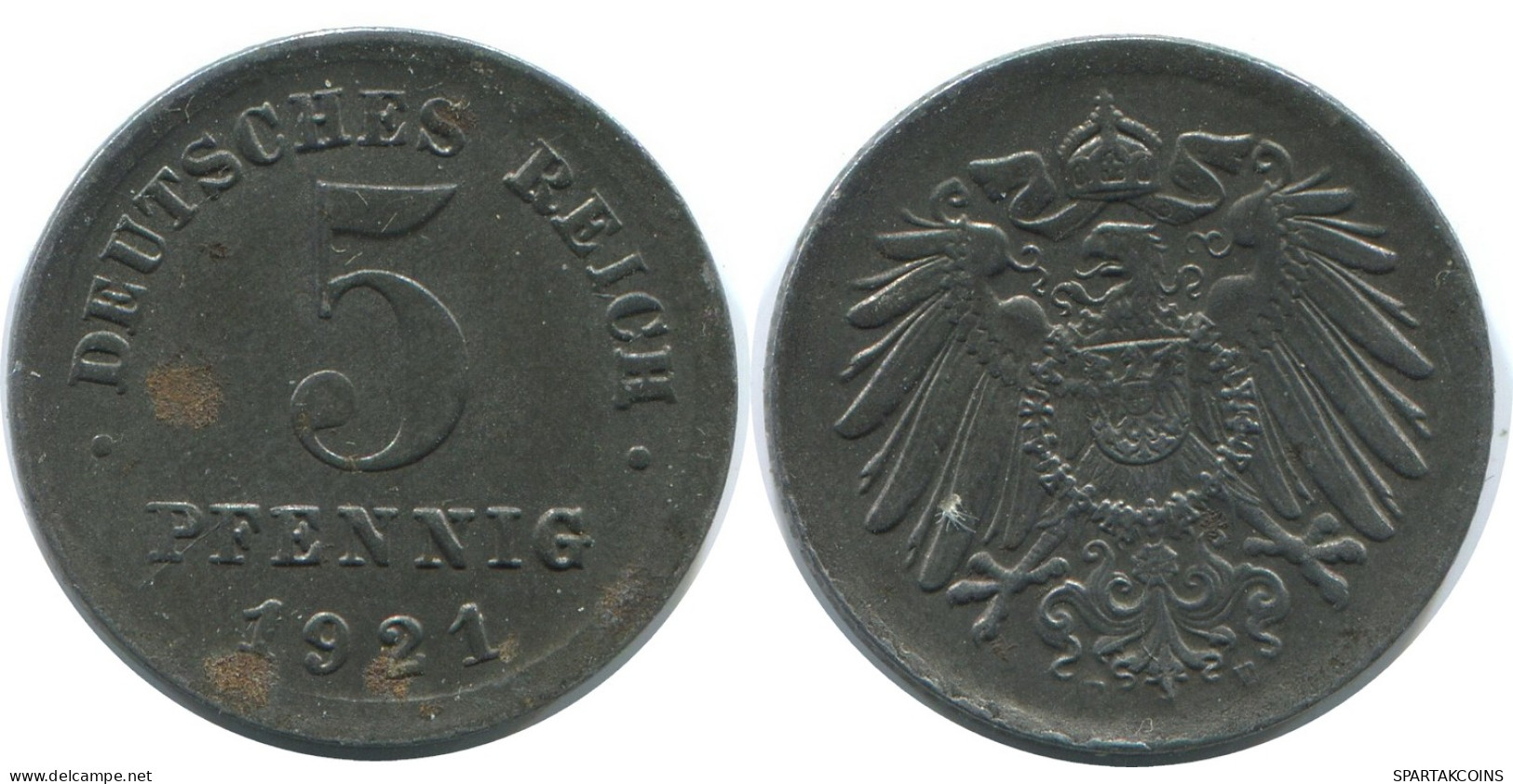 5 PFENNIG 1921 E ALLEMAGNE Pièce GERMANY #AE311.F - 5 Rentenpfennig & 5 Reichspfennig